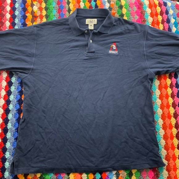 Vintage 90s American University Embroidery Eagle Logo Short Sleeve Polo … - Picture 7 of 12